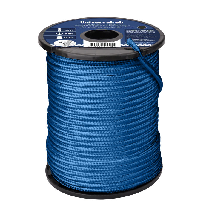 Tau universal 8 mm x 50 meter blå